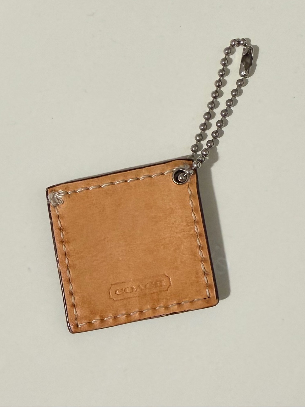 Vintage Coach Photo Holder Hang Tag Bag Charm Keychain RARE - Picture 2 of 3